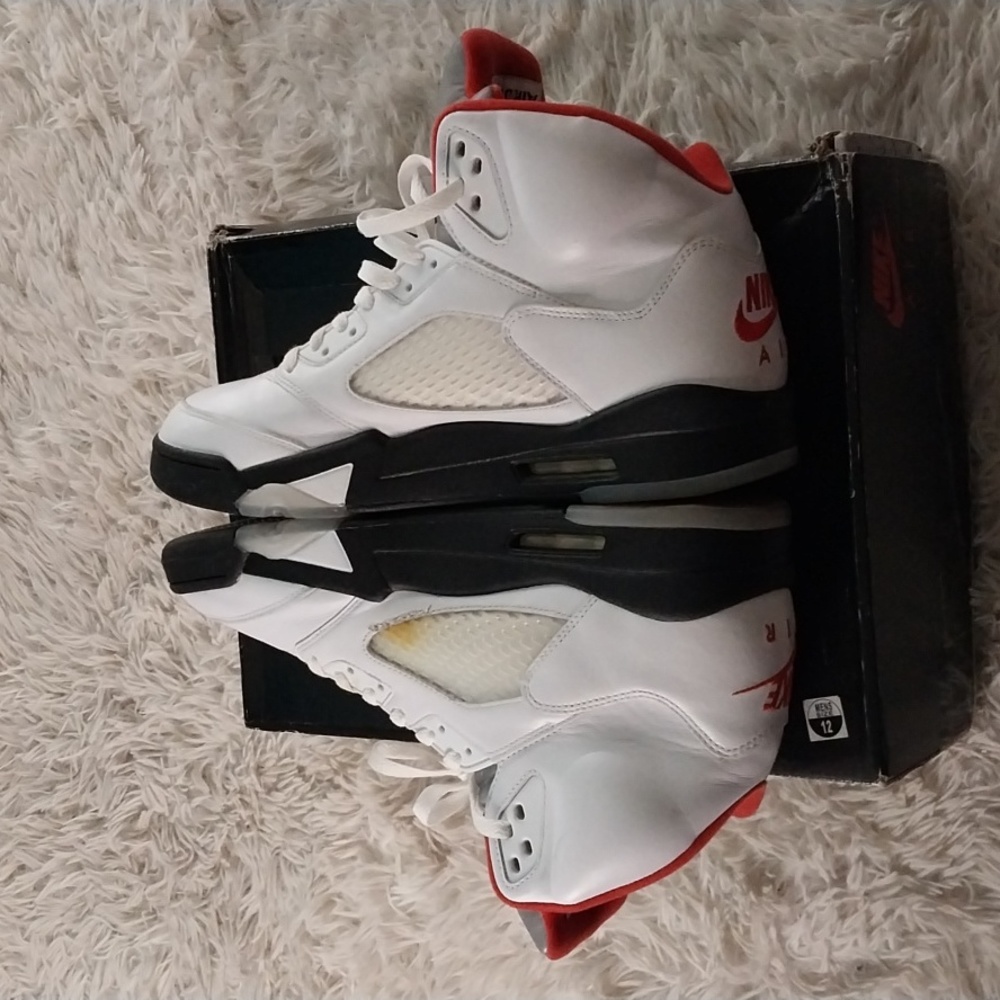 Nike Air Jordan Retro White OG 5s W/ Nike Air on back Size 12 - Picture 12 of 12